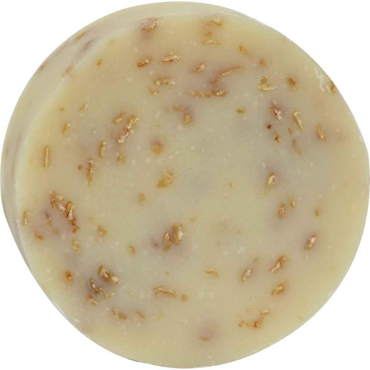 Sappo Hill oatmeal texture closeup on bar, demonstrates gentle exfoliation