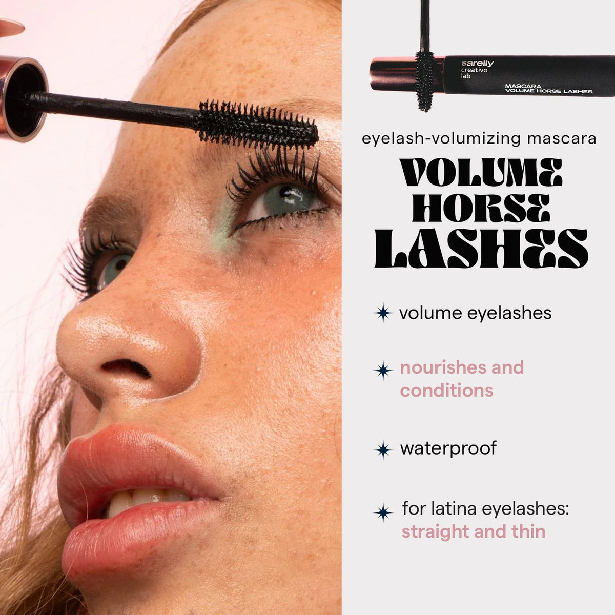 SARELLY lifestyle eye makeup look demonstrating bold lashes for a polished appearance