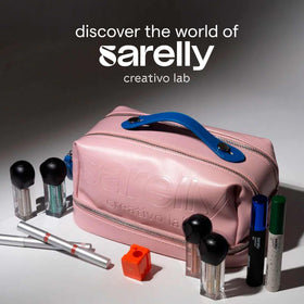 SARELLY lifestyle image of model wearing mascara showing long-lasting wear benefit