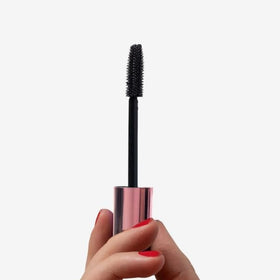 SARELLY texture swatch on skin showing deep black finish and buildable layering benefit