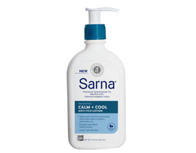 Sarna open cap with lotion texture close-up highlighting fast absorption