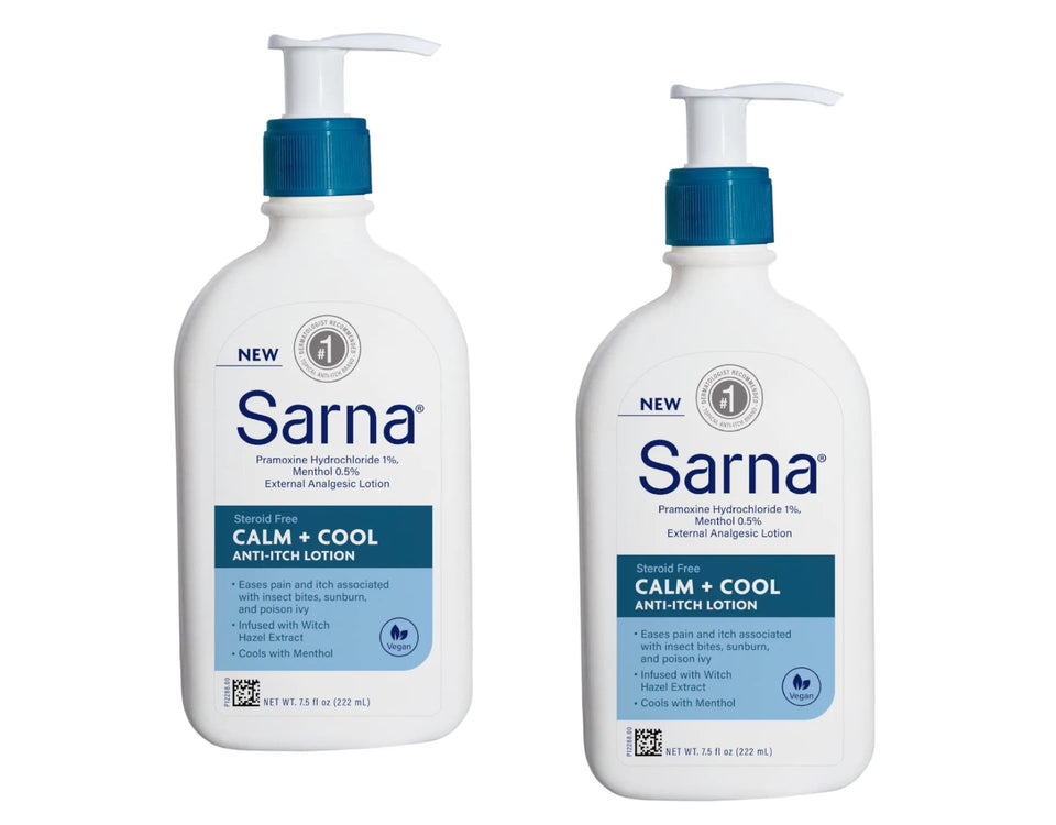 Sarna front packaging showing product and pack benefit