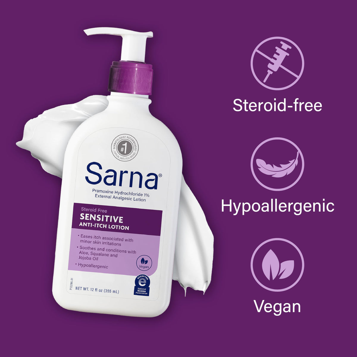 Sarna sensitive in bathroom lifestyle scene suggesting daily soothing and skin care routine