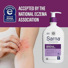 Sarna bottle placed on bathroom shelf for everyday skincare use