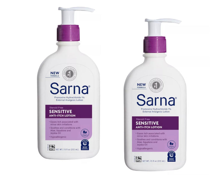 Sarna front packaging showing product and pump for easy application