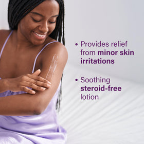 Sarna sensitive lotion texture closeup highlighting fast absorption and non-greasy feel