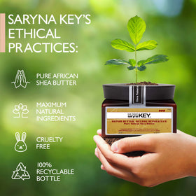 Saryna Key mask paired with matching shampoo illustrating complete repair routine