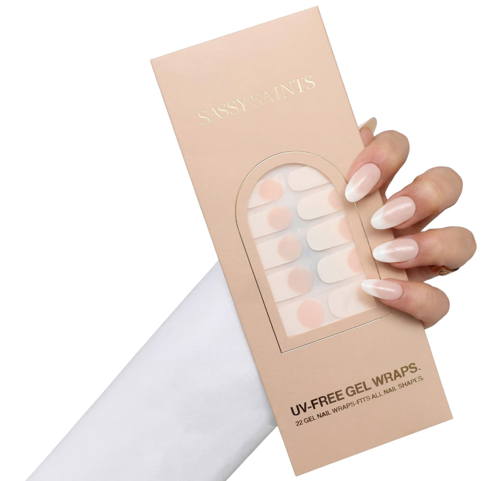 Sassy Saints front packaging showing neutral Classic French design and benefits