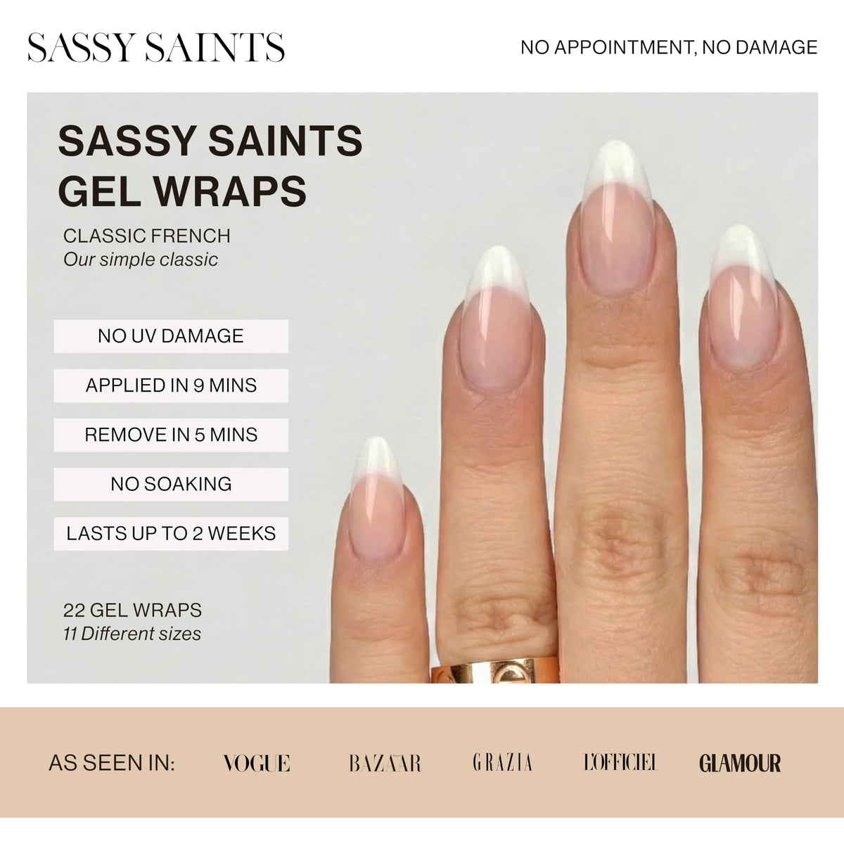 Sassy Saints close-up of gel strip texture highlighting durable shine