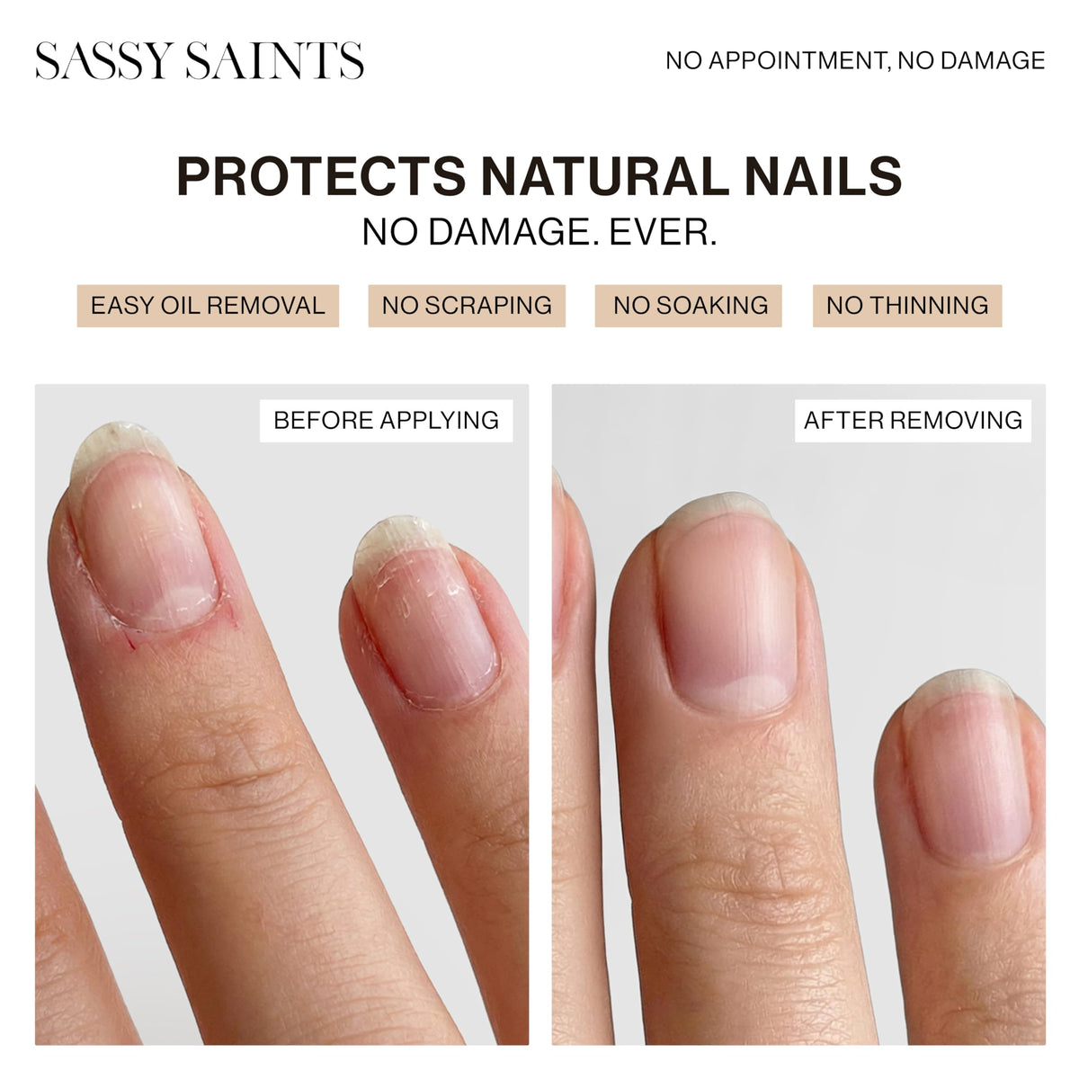 Sassy Saints included mini file and wooden cuticle stick for smooth, salon edges