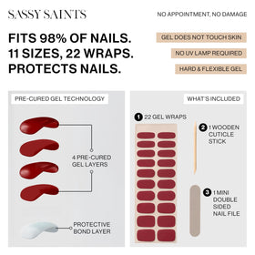 Sassy Saints finished pink manicure on hands holding coffee showing instant style boost