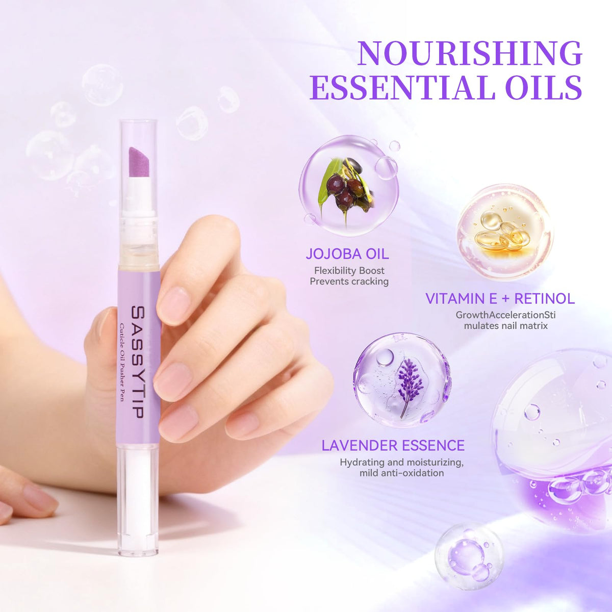 SASSYTIP ceramic pusher detail demonstrating gentle, precise cuticle control