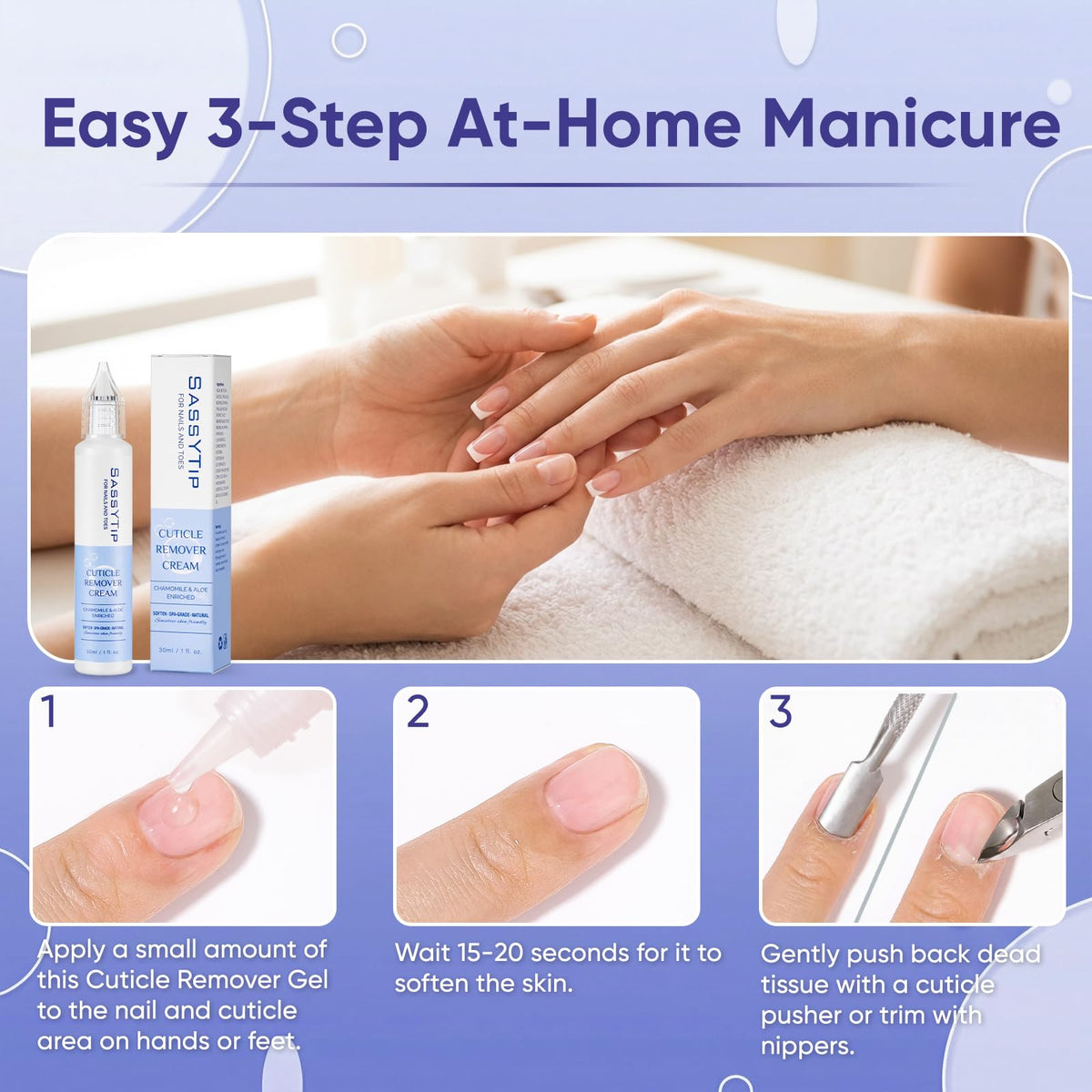 SASSYTIP kit staged in bathroom lifestyle for at-home manicure routine