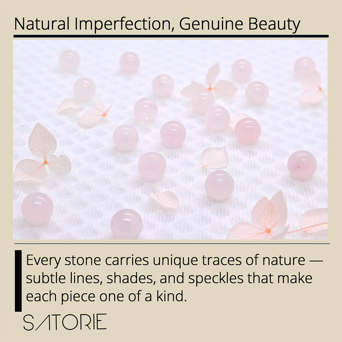Satorie amber glass protection label showing packaging that limits light exposure