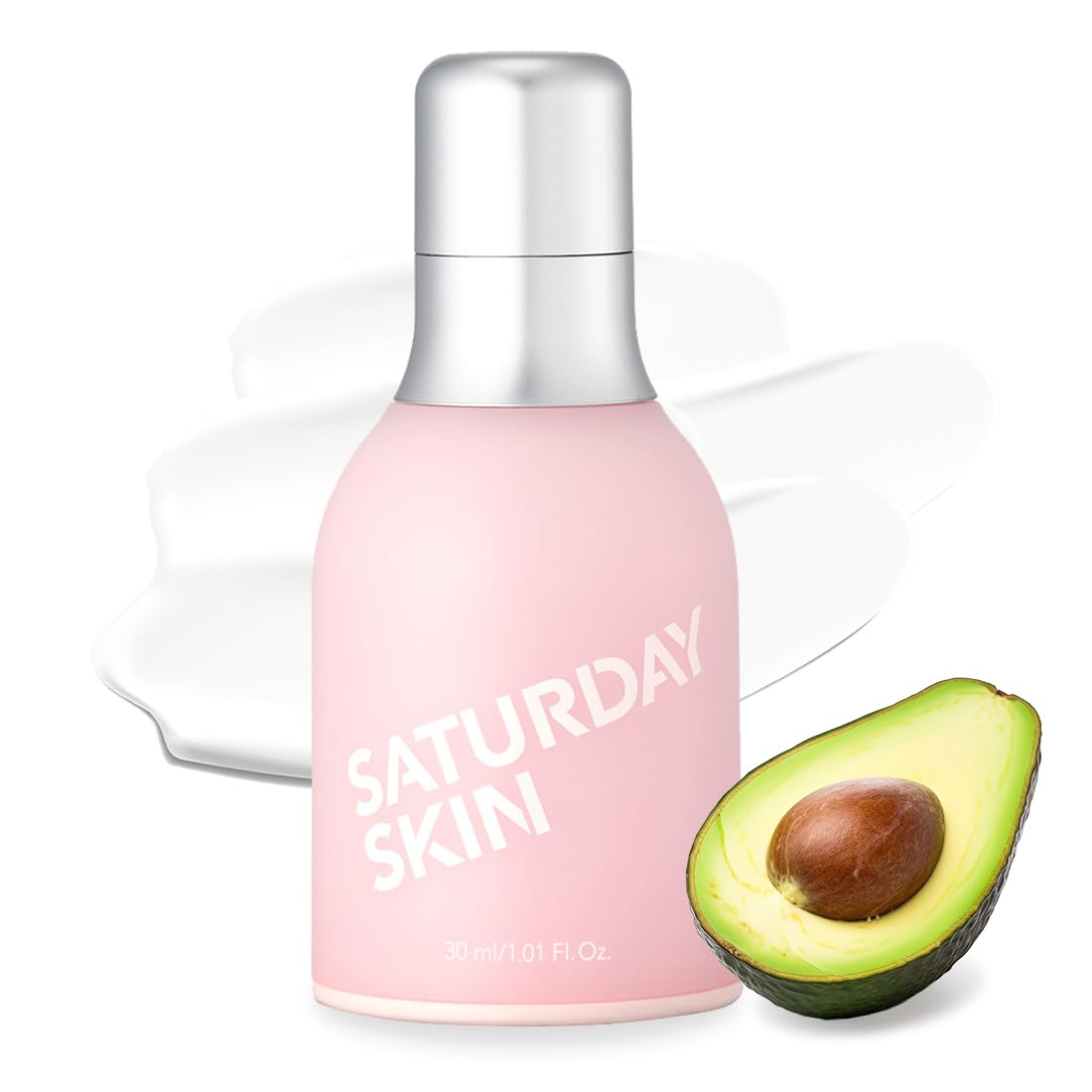 Saturday Skin front jar showing compact design and brightening benefit