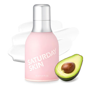 Saturday Skin front jar showing compact design and brightening benefit