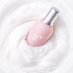 Saturday Skin cream swatch on wrist demonstrating quick-absorbing hydration