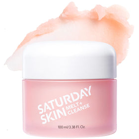 Saturday Skin jar front view showing product and label, clear brand benefit
