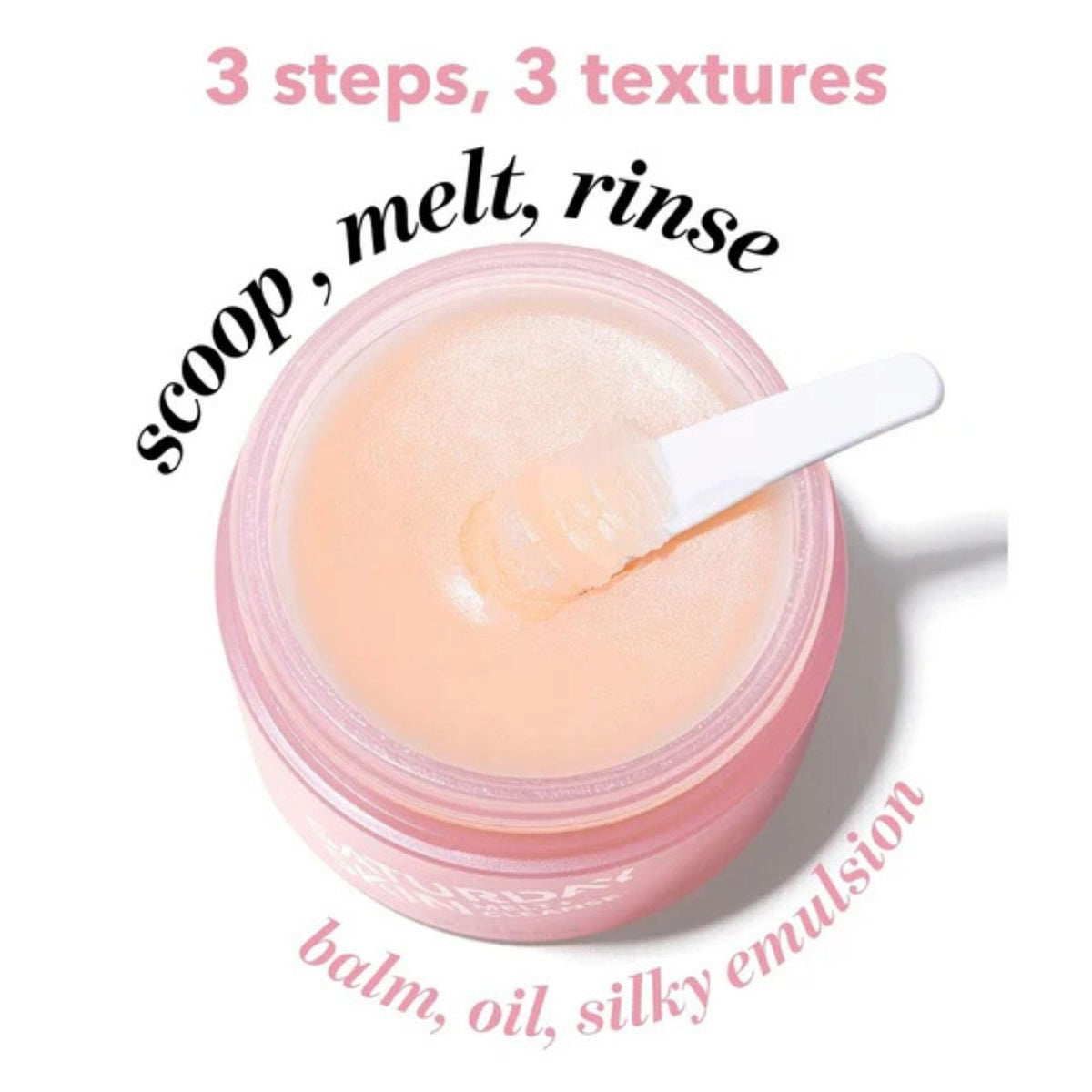 Saturday Skin spatula scooping product highlighting hygienic application benefit