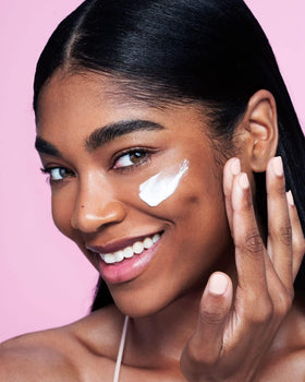 Saturday Skin cream being applied to hand showing smooth application and immediate comfort