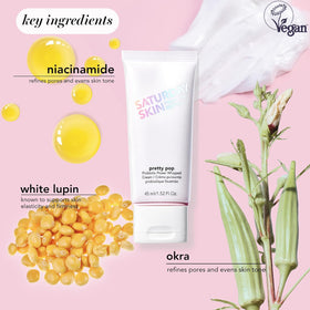 Saturday Skin open jar top-down view revealing fluffy cream and easy scoopability