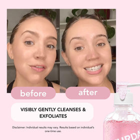 Saturday Skin bottle held in hand to show size and travel-friendly benefit