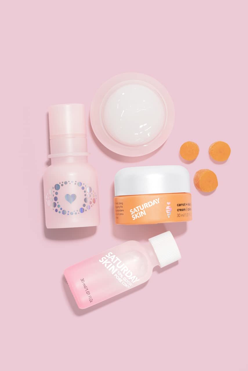 Applying Saturday Skin under-eye cream demonstrating smoothing benefit