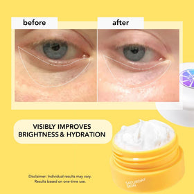 Saturday Skin application demo tapping balm under eye for de-puffing