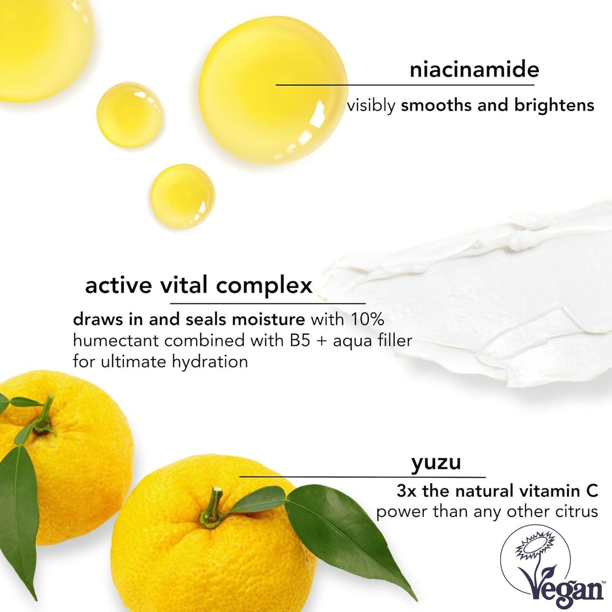 Saturday Skin ingredient label highlighting yuzu vitamin C benefits