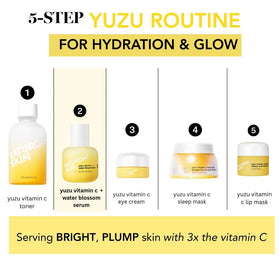 Saturday Skin bottle styled with fresh yuzu fruit to emphasize antioxidant power