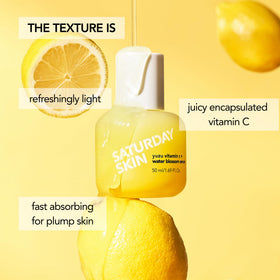 Saturday Skin micro-capsules bursting detail highlighting antioxidant release