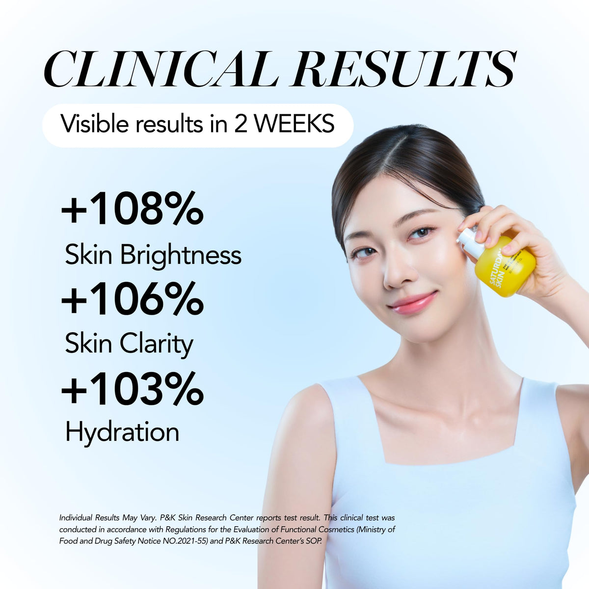 Saturday Skin serum texture on hand showing lightweight, hydrating finish