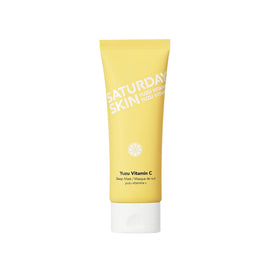 Saturday Skin tube front view showing product and benefits