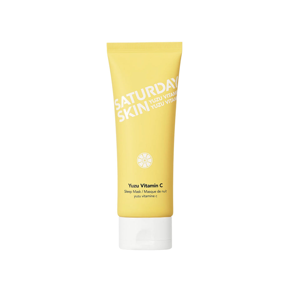 Saturday Skin tube front view showing product and benefits