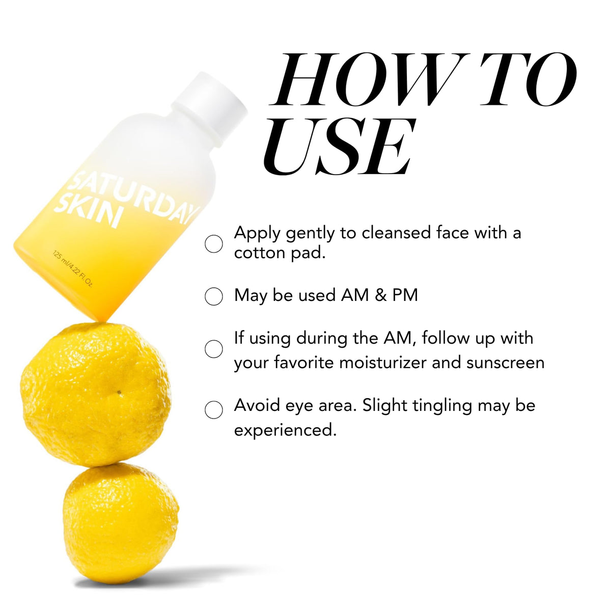 Saturday Skin application with cotton pad showing gentle, prep-for-serum benefit