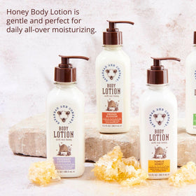 Savannah Bee Company lotion being rubbed into forearm demonstrating fast absorption and smooth feel