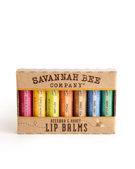 Savannah Bee Company front packaging showing the seven-flavor Bee the Balm set for convenient gifting