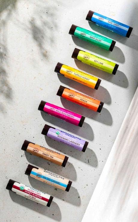 Savannah Bee Company close-up of balm texture and honey highlights illustrating smooth hydration benefits