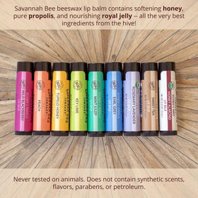 Savannah Bee Company balm used outdoors in winter protecting lips from cold wind benefit