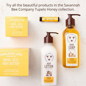 Savannah Bee Company open tin close-up of balm texture and smooth application benefit