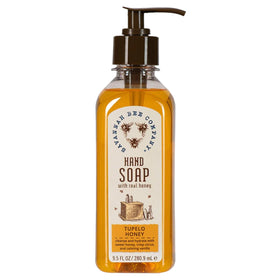savannah bee company bottle front label showing soap benefit and scent