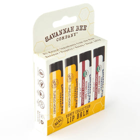 Savannah Bee lip balm next to keys and wallet showing daily convenience
