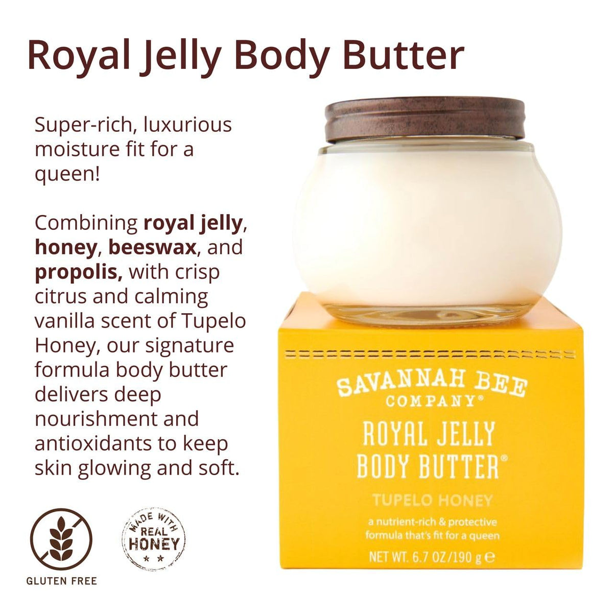 savannah bee hands applying body butter demonstrating smooth absorption benefit