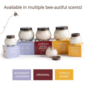 Savannah Bee Company body butter staged in bathroom for calming rosemary lavender ritual