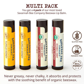 Savannah Bee tube close-up showing label detail and easy twist cap for quick application