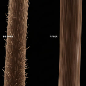 Savannah Hair Therapy before and after strands showing improved softness benefit