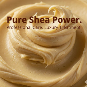 Savannah Hair Therapy open jar displaying rich shea butter cream texture benefits