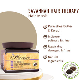 Savannah Hair Therapy jar next to hand to show the generous 16.9 oz size benefit