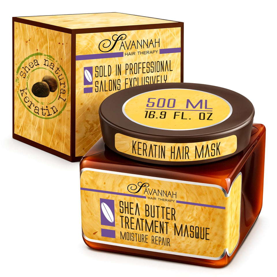 Savannah Hair Therapy front jar view showing product and clear label benefit