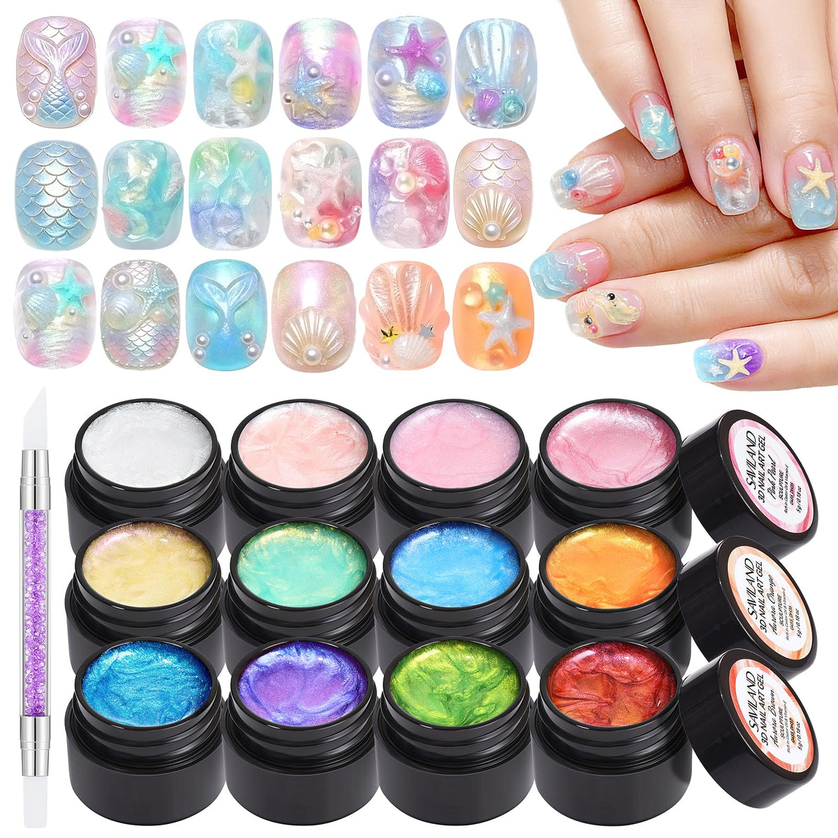 SAVILAND front packaging showing full 12-color set and kit benefits